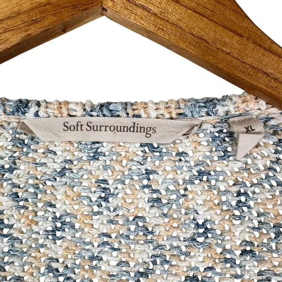 Soft Surroundings Women's Beausoleil Tie Front Chunky Knit Cardigan Sweater - Picture 12 of 13